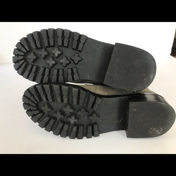 L•A•M•B• Distressed Grey Leather Combat Boot - Picture 6 of 8